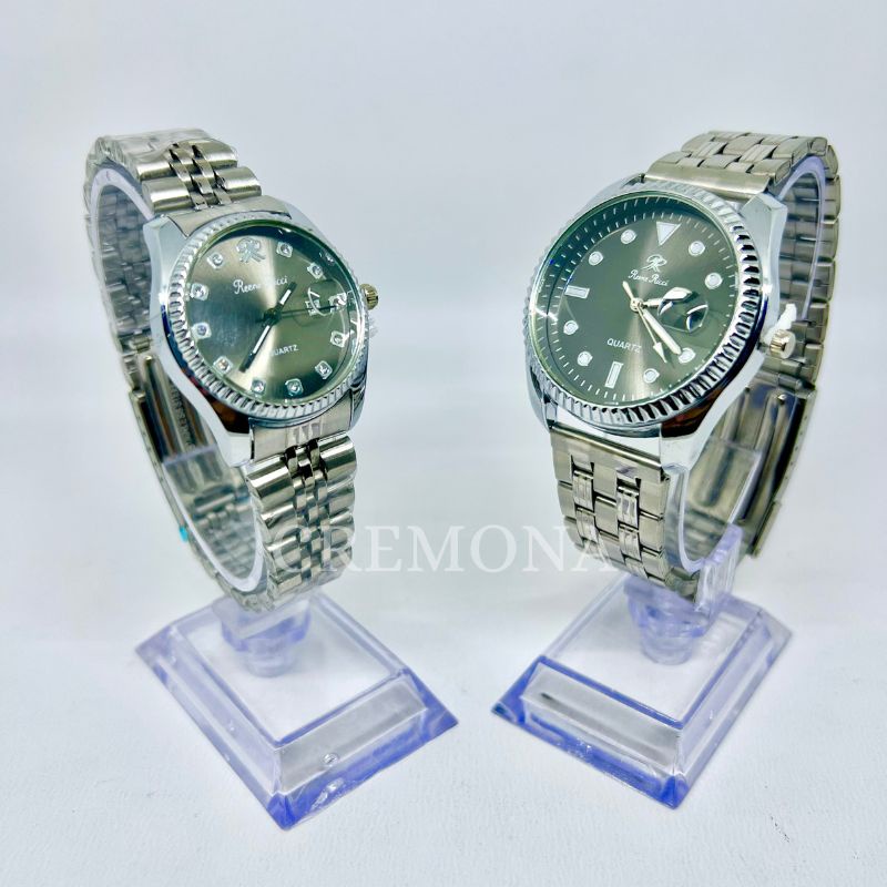 CREMONA Jam Tangan Cewek Analog Import Fashion Murah Model Permata Stainless Steel Tanggal Aktif