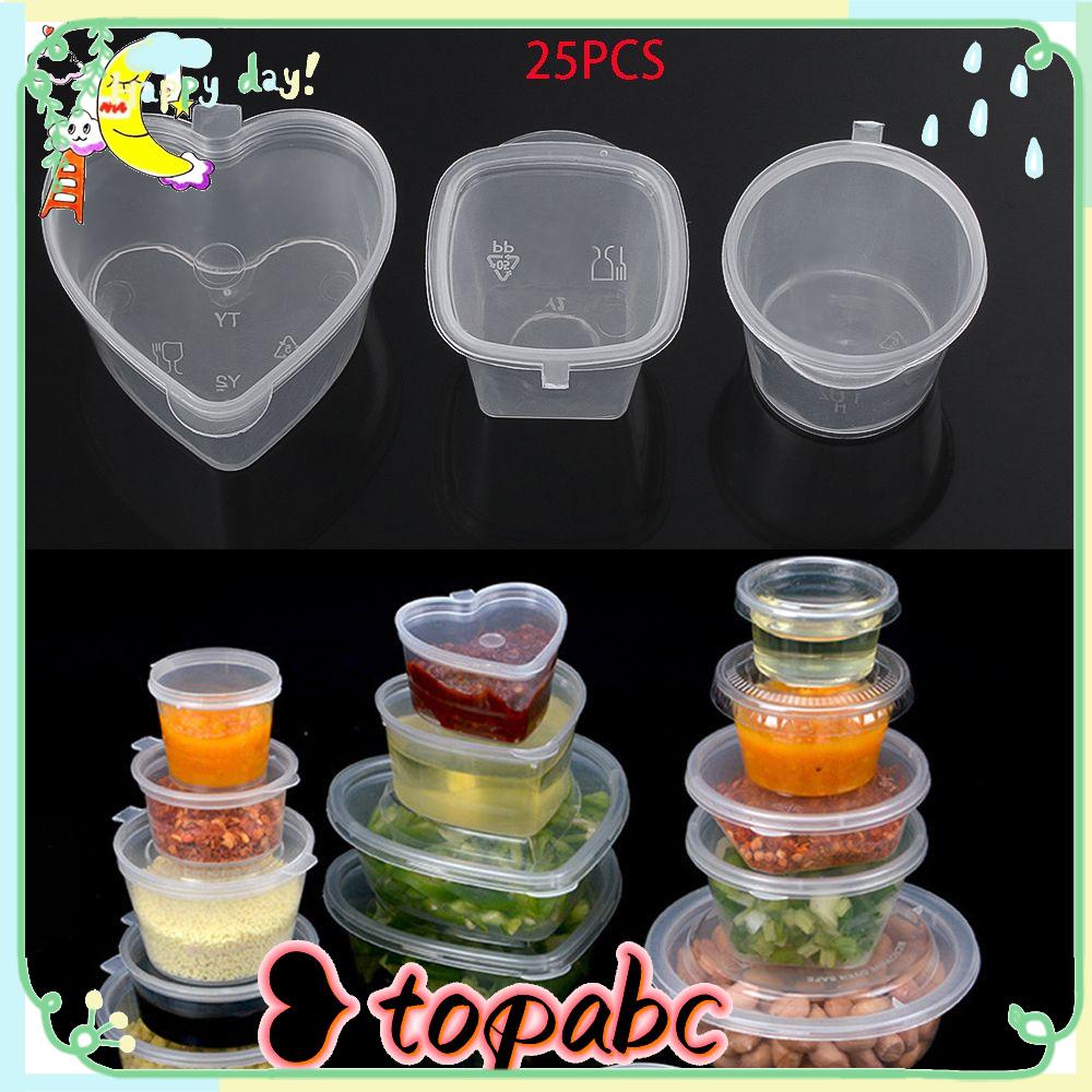 TOP 25Pcs Pigment Paint Box Small Takeaway Plastic Sauce Cup