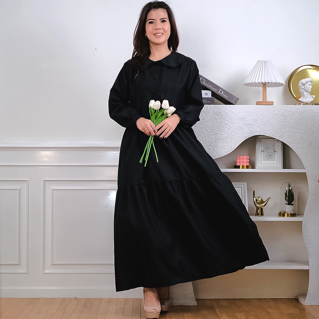 Tq88indonesia Fashion Busana Muslim Wanita Terbaru / Gamis Maxi Monila / Gamis Busui Polos / Ootd