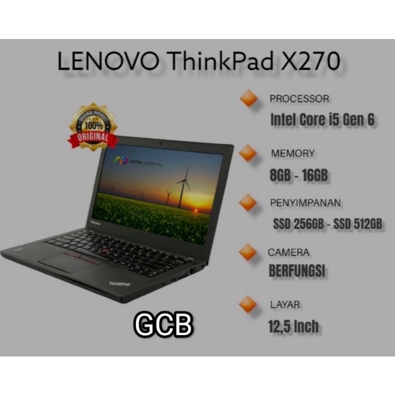 LENOVO THINKPAD X270 CORE I5/8GB/SSD