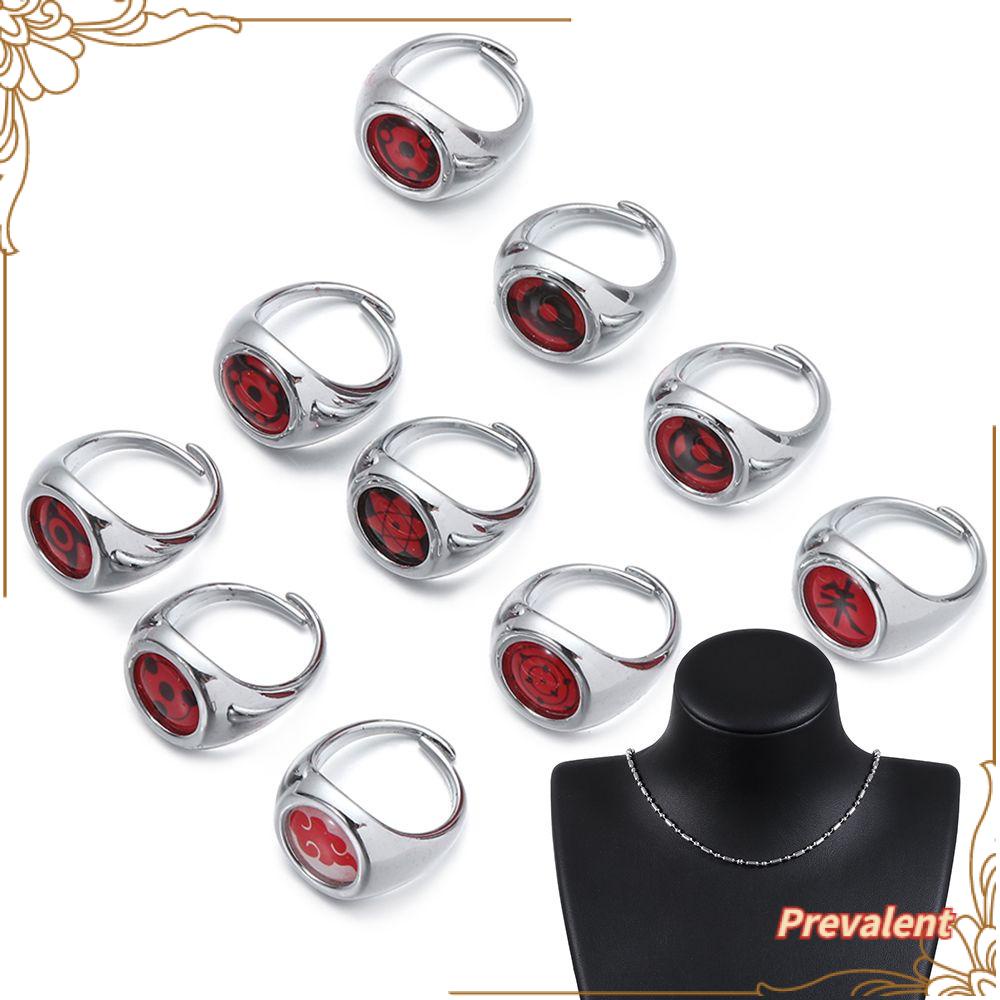 Preva Cosplay Cincin 10Pcs/Set Perhiasan Hadiah Kreatif Untuk Wanita Pria Itachi