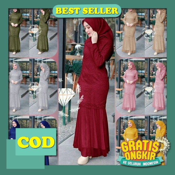 Baju Gamis Wanita Remaja Terbaru 2022 2023 Model Kekinian Maxy Laudia Bhan Brukat Modern Pesta Konda