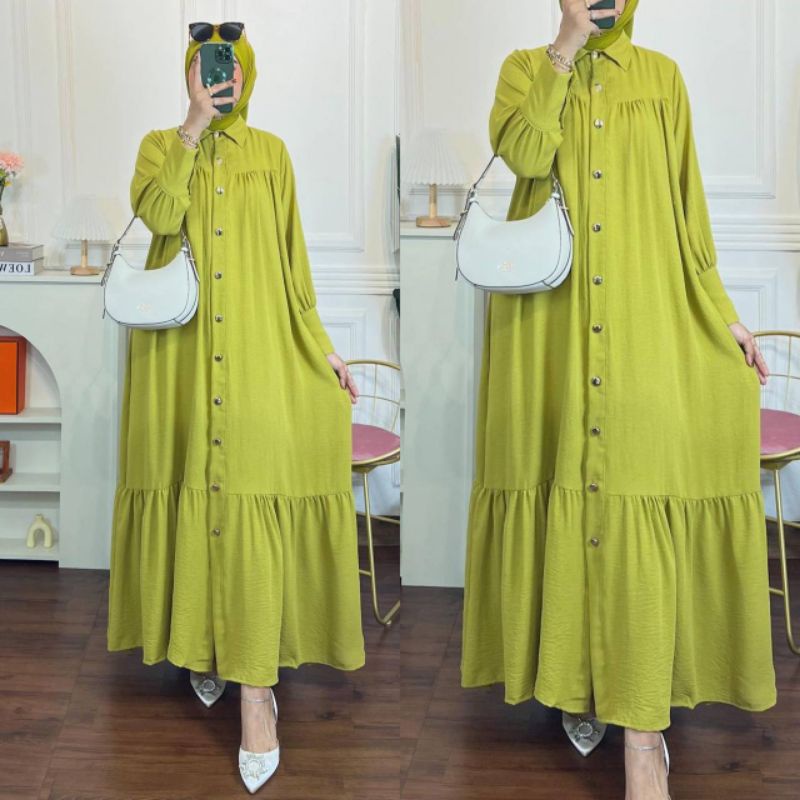 NEW FANIA DRESS PREMIUM DRESS MUSLIMAH GAMIS RAYA GAMIS KANCING GAMIS KEKINIAN