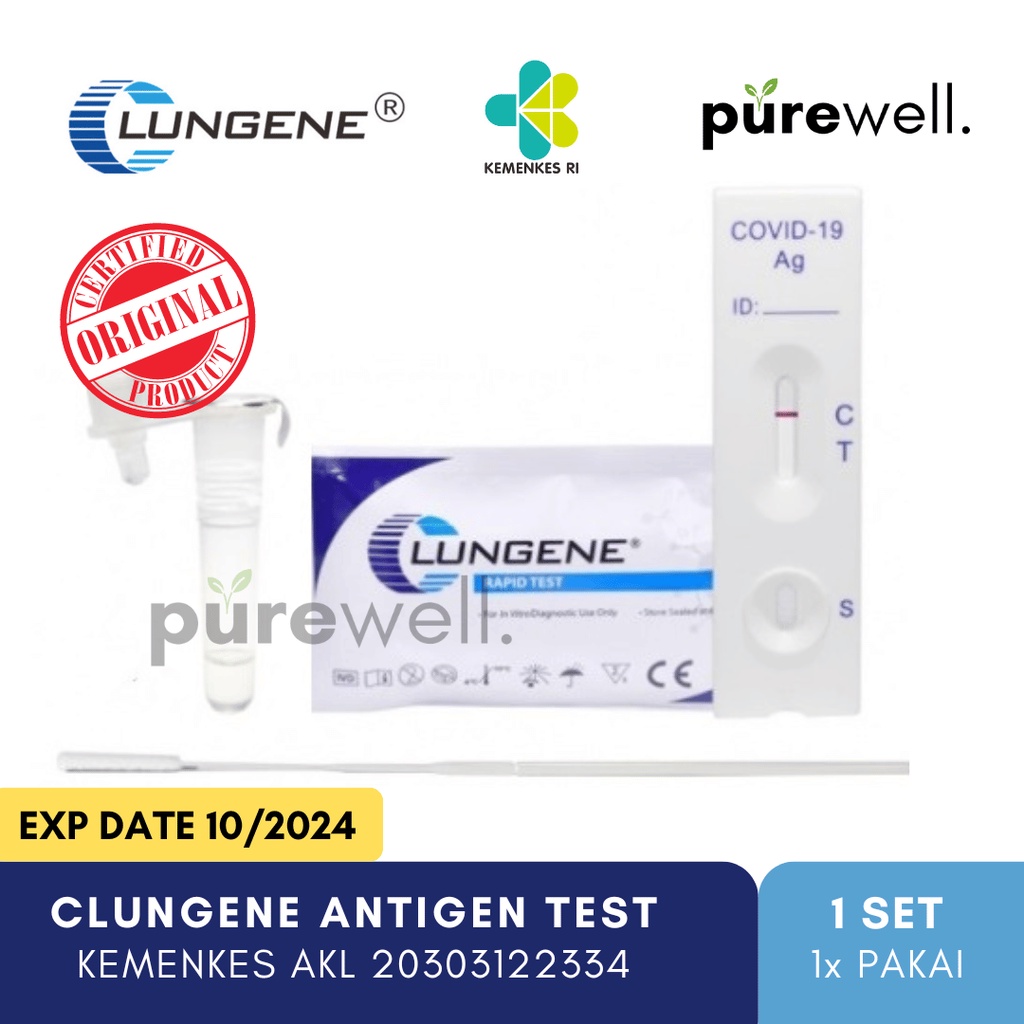 Clungene Lungene Alat Antigen Swab Rapid Test Hidung Import Original