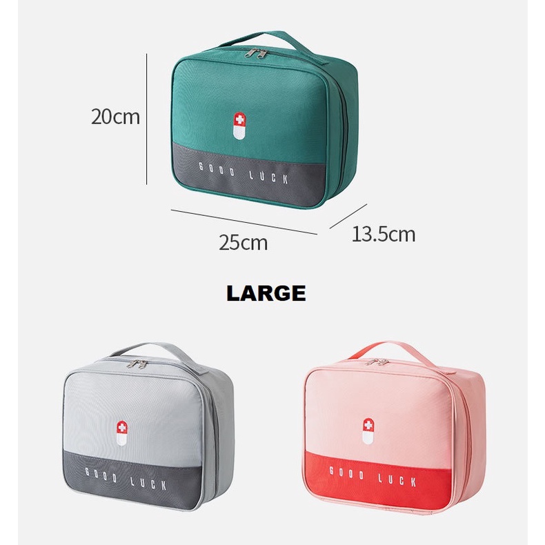 TRAVEL MEDICINE BAG GOODLUCK TAS OBAT ANTI AIR WATERPROOF TAS P3K AID BAG BAHAN OXFORD YB-847
