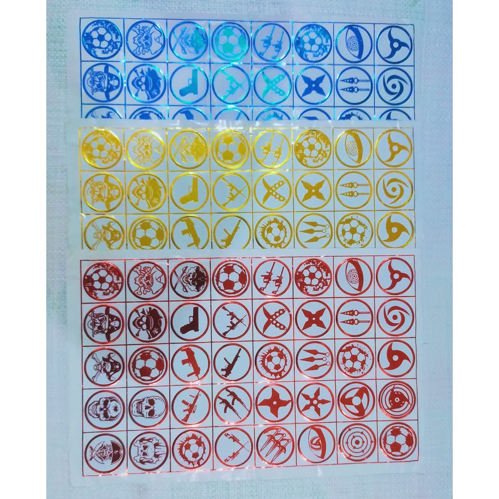 Mainan anak tajos/tazos besi emas metalik isi 40pcs