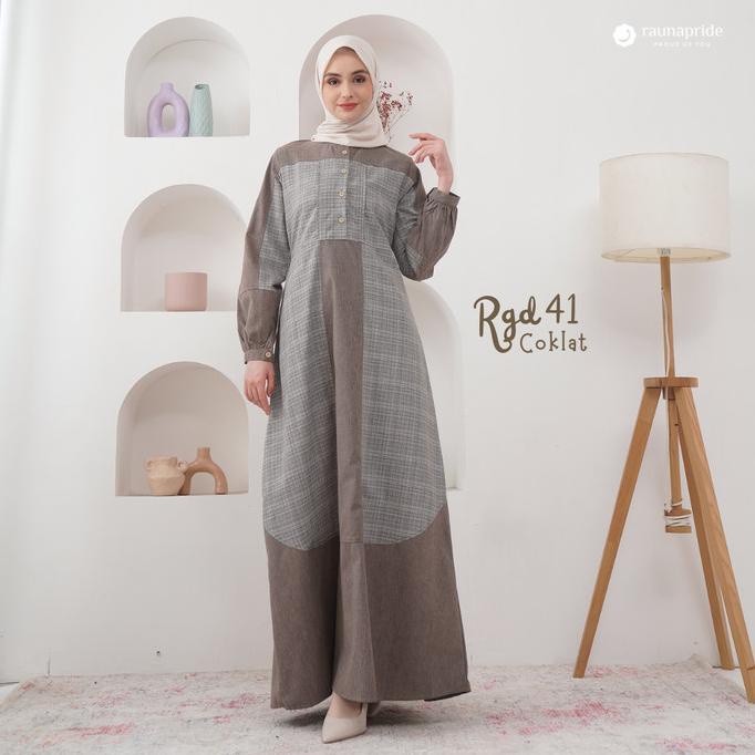 Rauna - Baju Muslim - Gamis Dewasa 41 Coklat
