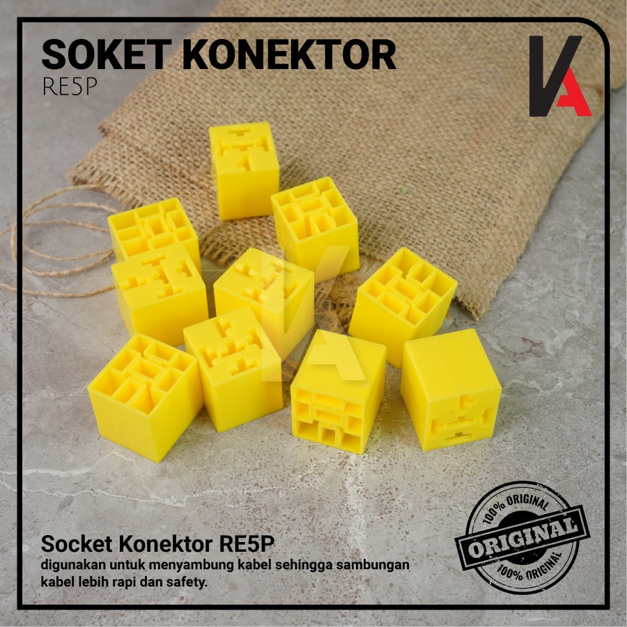 Rumah Relay RE5P / Soket Relay / Socket Cable Relay / Kaki 5 Pin (Kosongan)