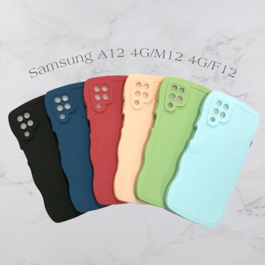 CASE SAMSUNG A12 4G/M12 4G/F12 - SOFTCASE SILIKON GELOMBANG WAVY PRO CAMERA - GA