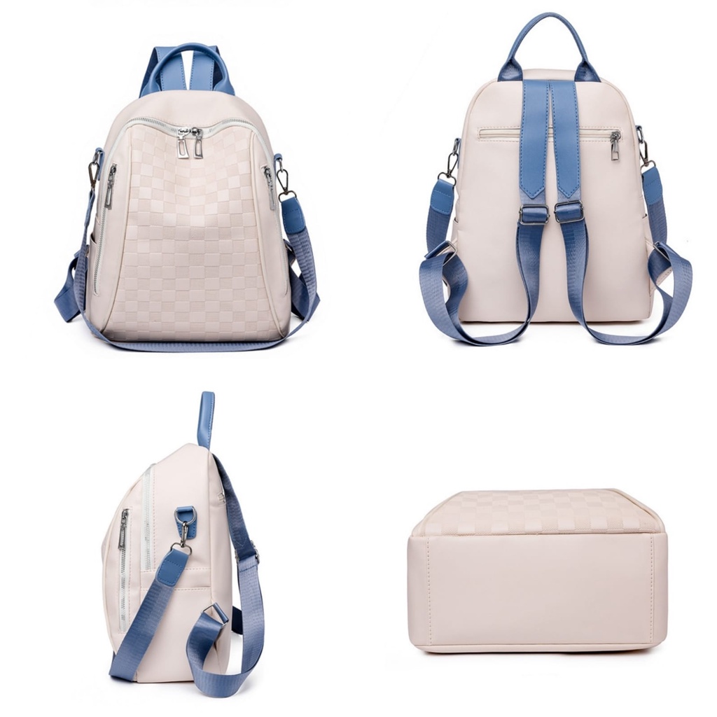 TAS RANSEL WANITA KOREA KULIT KREM CENOTA GENDONG TA712W1 IMPORT BACKPACK CEWEK SEKOLAH KULIAH KERJA PUNGGUNG KEKINIAN REMAJA MURAH FASHION BRANDED PREMIUM