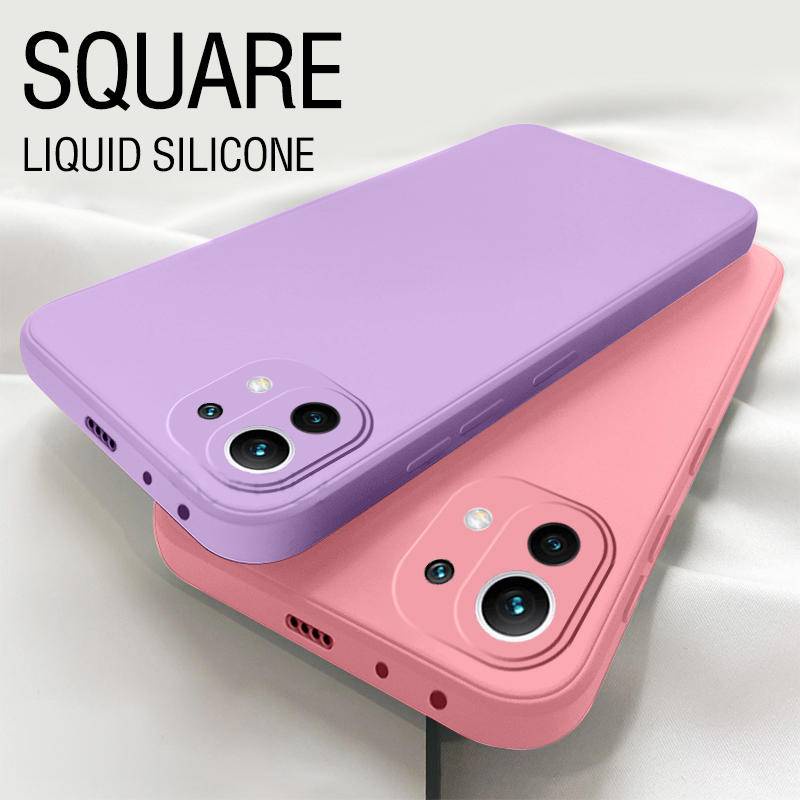 Case Silikon Cair Persegi Untuk Xiaomi RedMi Note8 9 9s Pro Slim Soft Cover