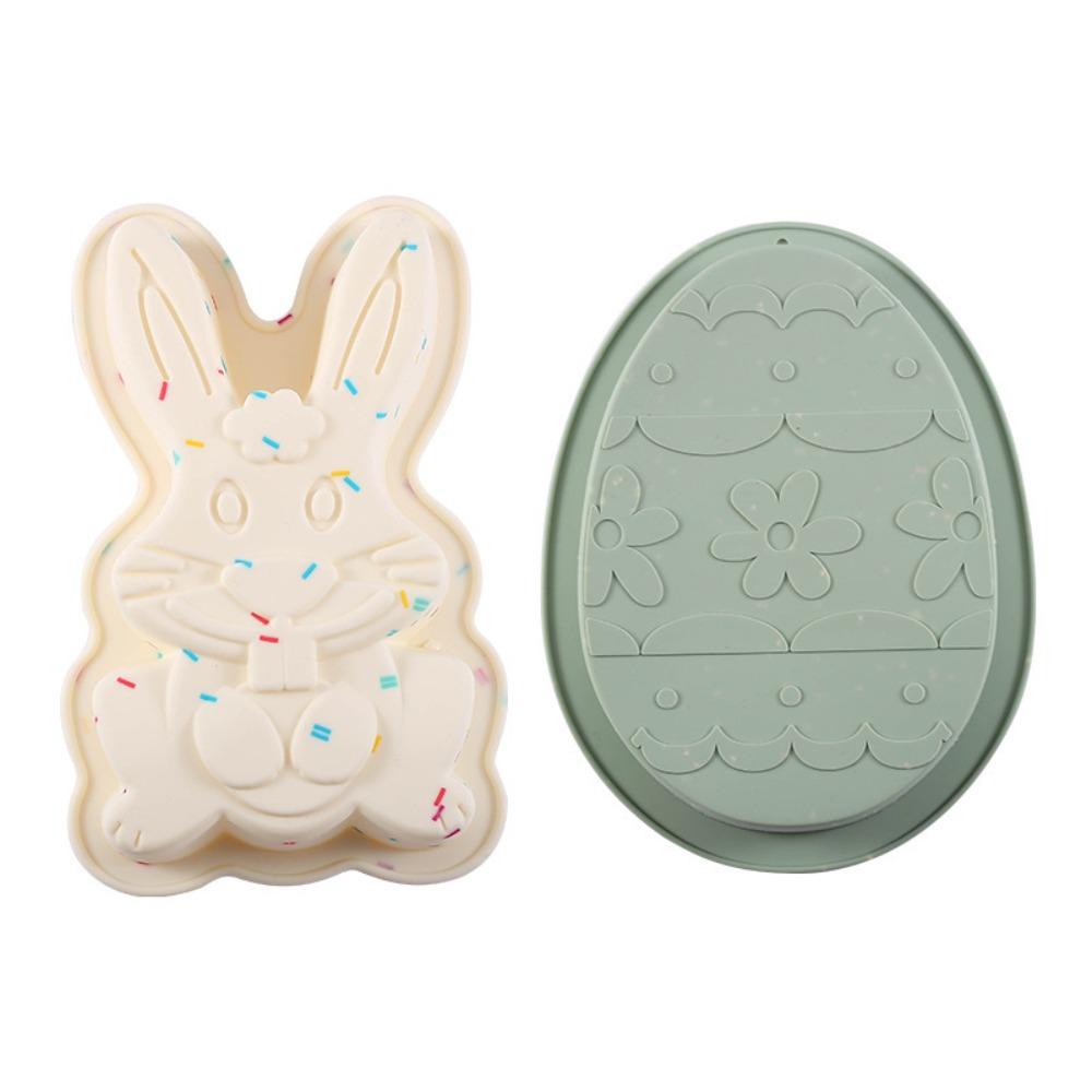 Solighter Cetakan Kue Rabbit Egg Bakeware 3D Alat Panggang Baking Mold