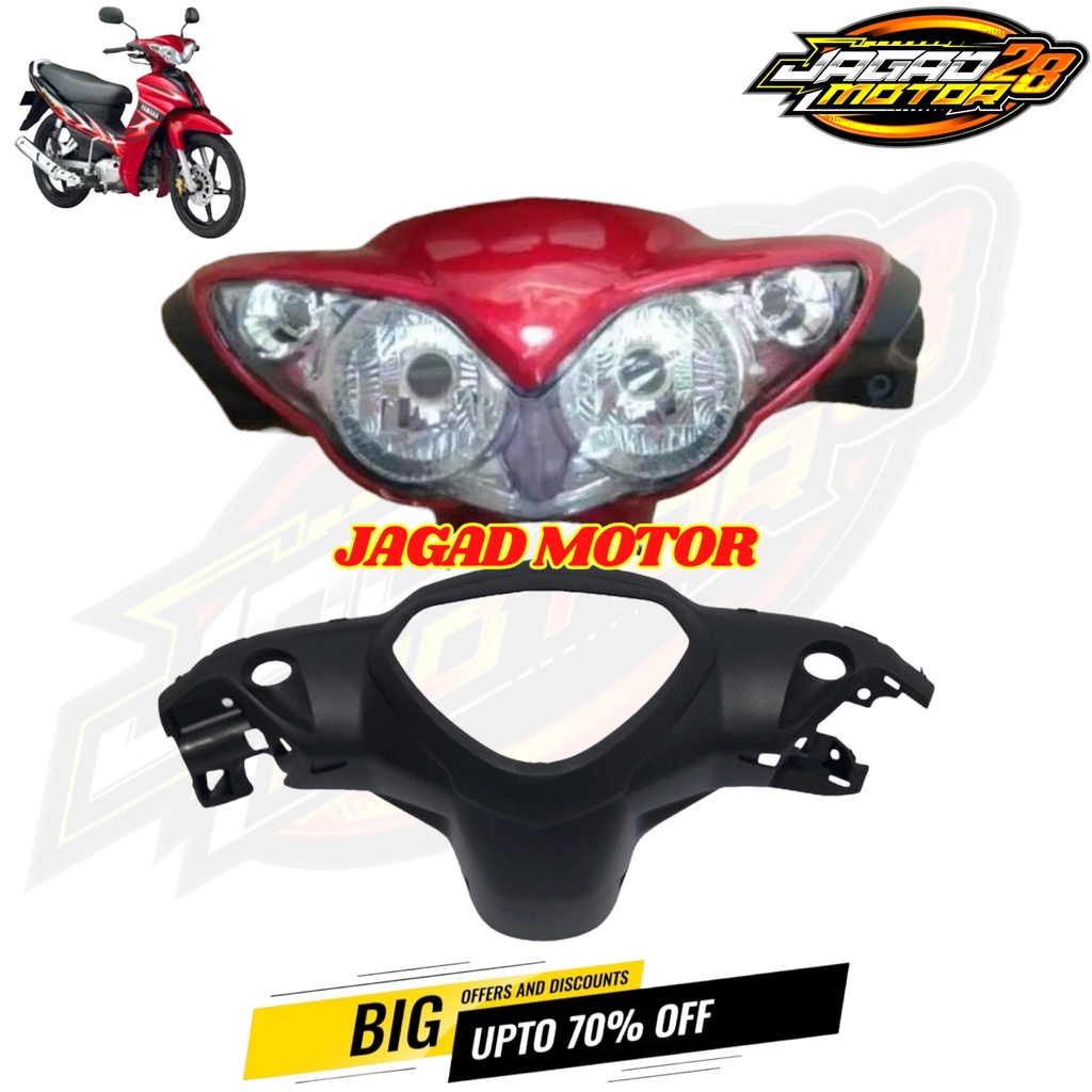 Cover Batok 1set Yamaha Jupiter Z Burhan Warna Merah Depan Belakang Dan Reflektor Lampu Depan / Batok Kepala Depan Belakang Dan Lampu Jupiter Z Burhan Warna Merah / Batok Kepala Depan Belakang Plus Lampu Jupiter Z Burhan Merah