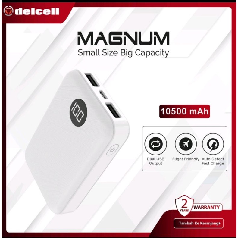 Powerbank Delcell Magnum 10000 mAh Original - Delcell Magnum Power Bank 10000mAh Resl Capacity