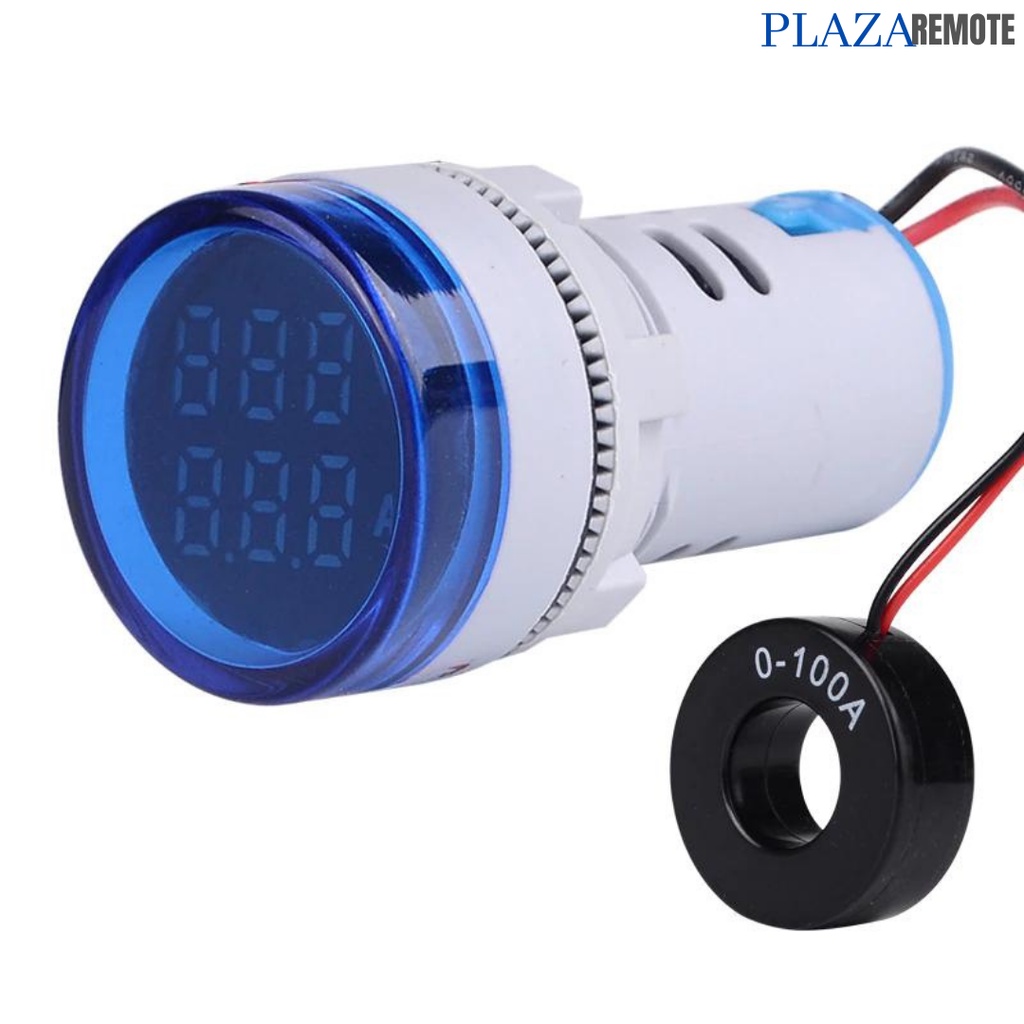 PILOT LAMP VOLTMETER + AMPERE DIGITAL AD16-22MM PENGUKUR AC 50-440V 0 - 100A