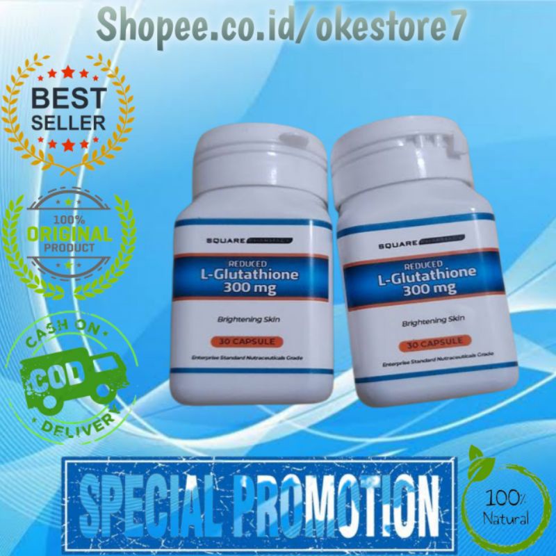 ( COD ) L-GLUTATHIONE 350MG BRIGHTENING SKIN ISI 30 CAPSULE SUPLEMEN PEMUTIH BADAN ORIGINAL 100%