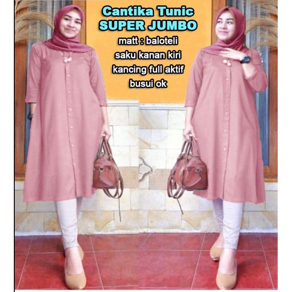 PIK - Tunik Cantika Jumbo L, XL, XXL , 3XL / Pakaian Muslim Wanita/ Tunik Wanita/ Fashion Muslim Jumbo