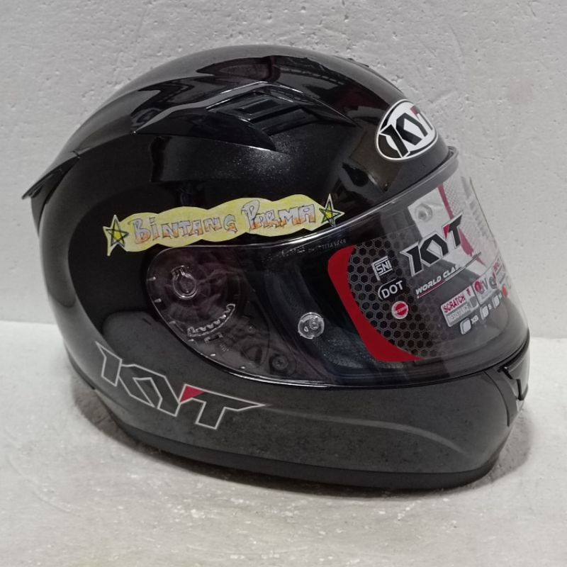 KYT R-10 SOLID BLACK GLOSSY POLOS