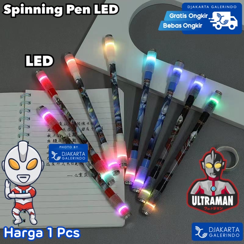 Pulpen Viral Pen bisa di hapus Gambar Karakter SpinninG Pen LED