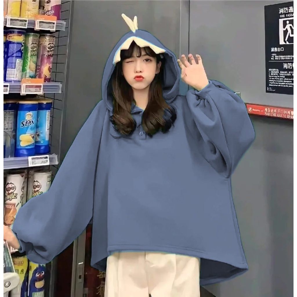 XXL DINOS HOODIE SWEATER OVERSIZE WANITA KOREAN STYLE - HOODIE WANITA TERBARU