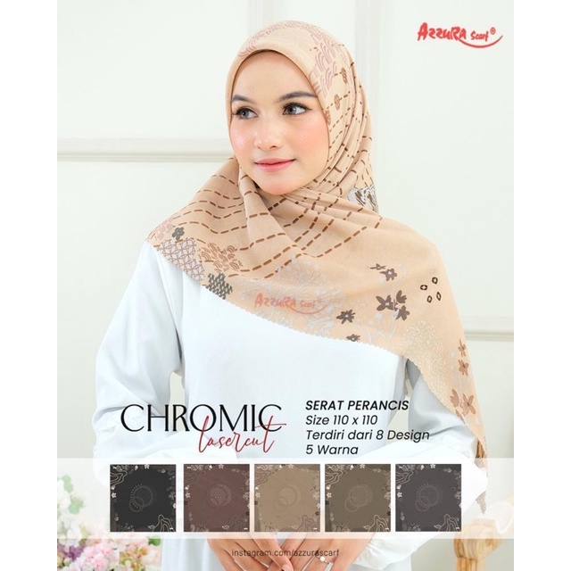 ( SERI A ) SEGIEMPAT MOTIF CHROMIC LASERCUT AZZURA SERAT PRANCIS