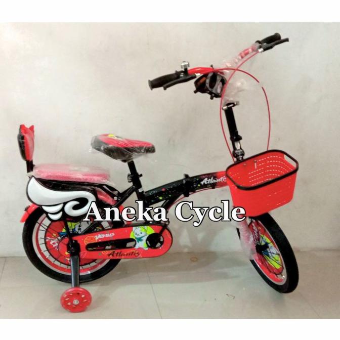 Sepeda Lipat Anak Cewek Cowok Atlantis 16 Inch Keranjang #Original