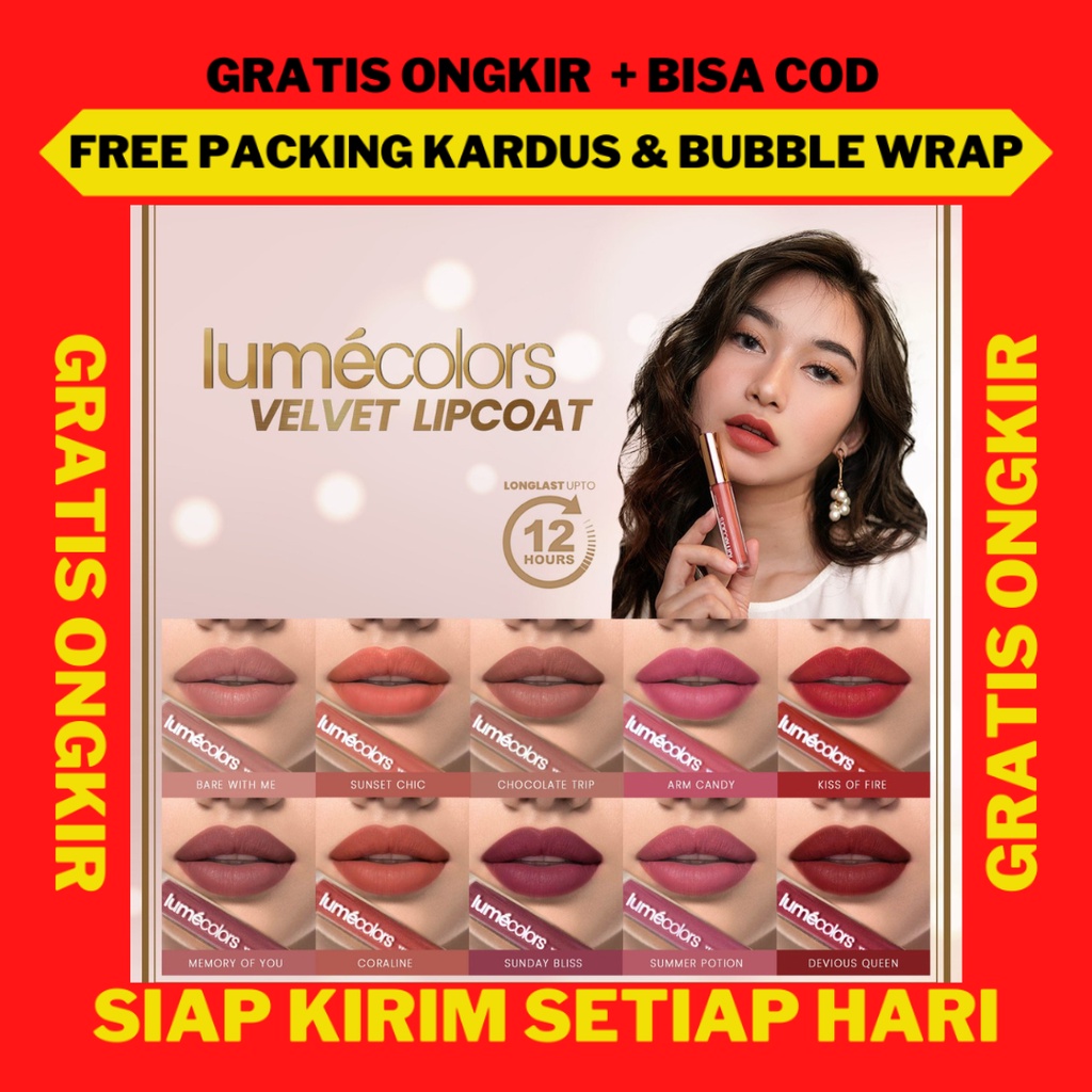 Lipcoat Lumecolors, Lumecolors Lipstik Lipstick Velvet Matte ORI Waterproof, Lumecolors Velvet Lipco
