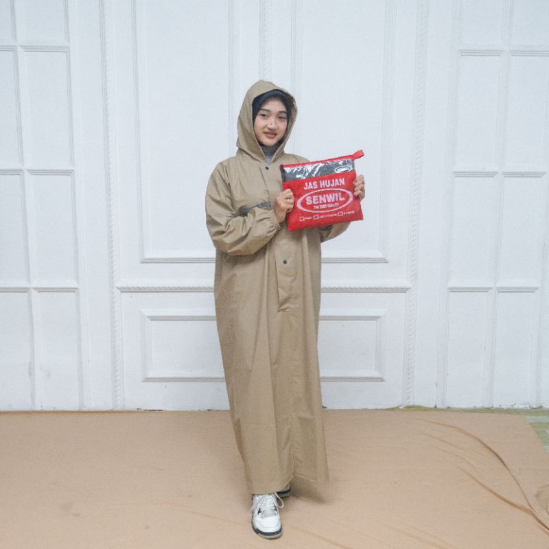 Jas Hujan Gamis Syar'i Muslimah Wanita Jumbo By Senwil Mantel Ujan Bigsize Tebal Lentur Cewek Shar'i Waterproof Hijab Perempuan Syari Terusan Rok Hijas Best Quality Raincoat