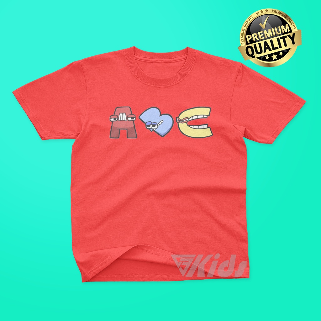BAJU ANAK KARAKTER ALPHABET LORE ABC - KAOS ANAK KARAKTER ALPHABET LORE ABC