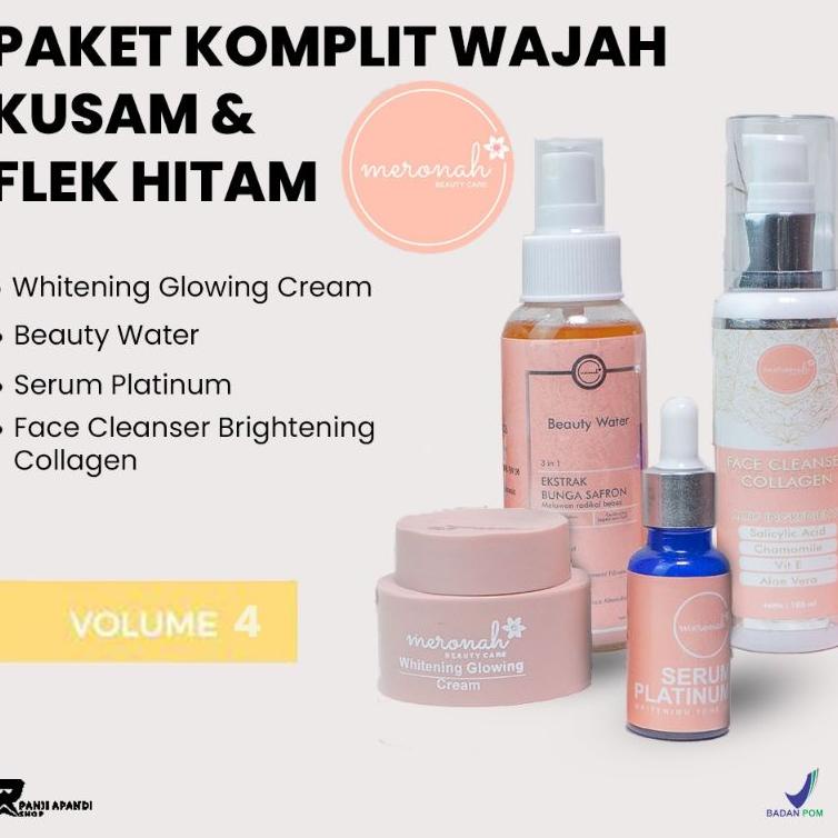 ORIGINAL% [ORIGINAL BPOM] PAKET CREAM MERONAH & FACIALWASH MERONAH EXTRA COLLAGEN BEAUTY WATER SPRAY