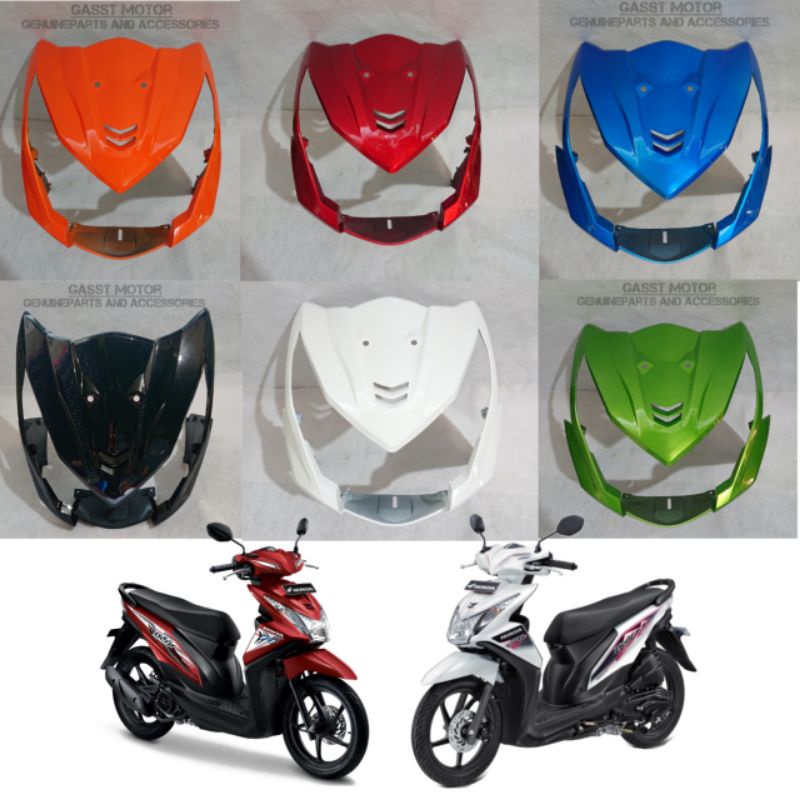 TAMENG DEPAN COVER LAMPU DEPAN BEAT F1 th2014-2015 Hitam Putih  Biru Maron Ijo Oren