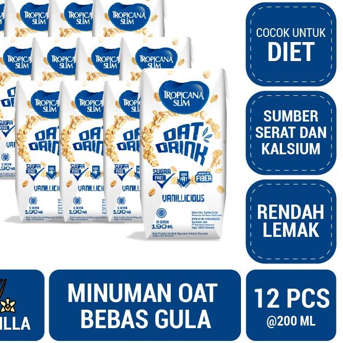 

Barang Terlaris 12 Pack - Tropicana Slim Oat Drink 190 ml (RTD) - Minuman Oat Bebas Gula L9S,
