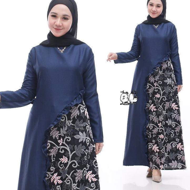 Best - BISA  - BAJU WANITA GAMIS BATIK KOMBINASI BERBAGAI MACAM WARNA SERAGAM GURU SERAGAM BAJU KOND