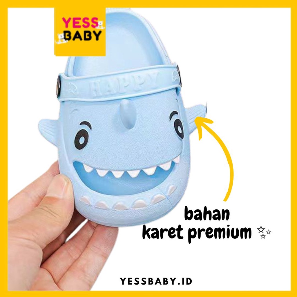 yessbaby [Bebas Ongkir] Sendal Hiu Anak Sandal HIU Wanita Anti Slip Empuk Sendal Baby Shark anak Import Slip On Sandal Jelly Korean