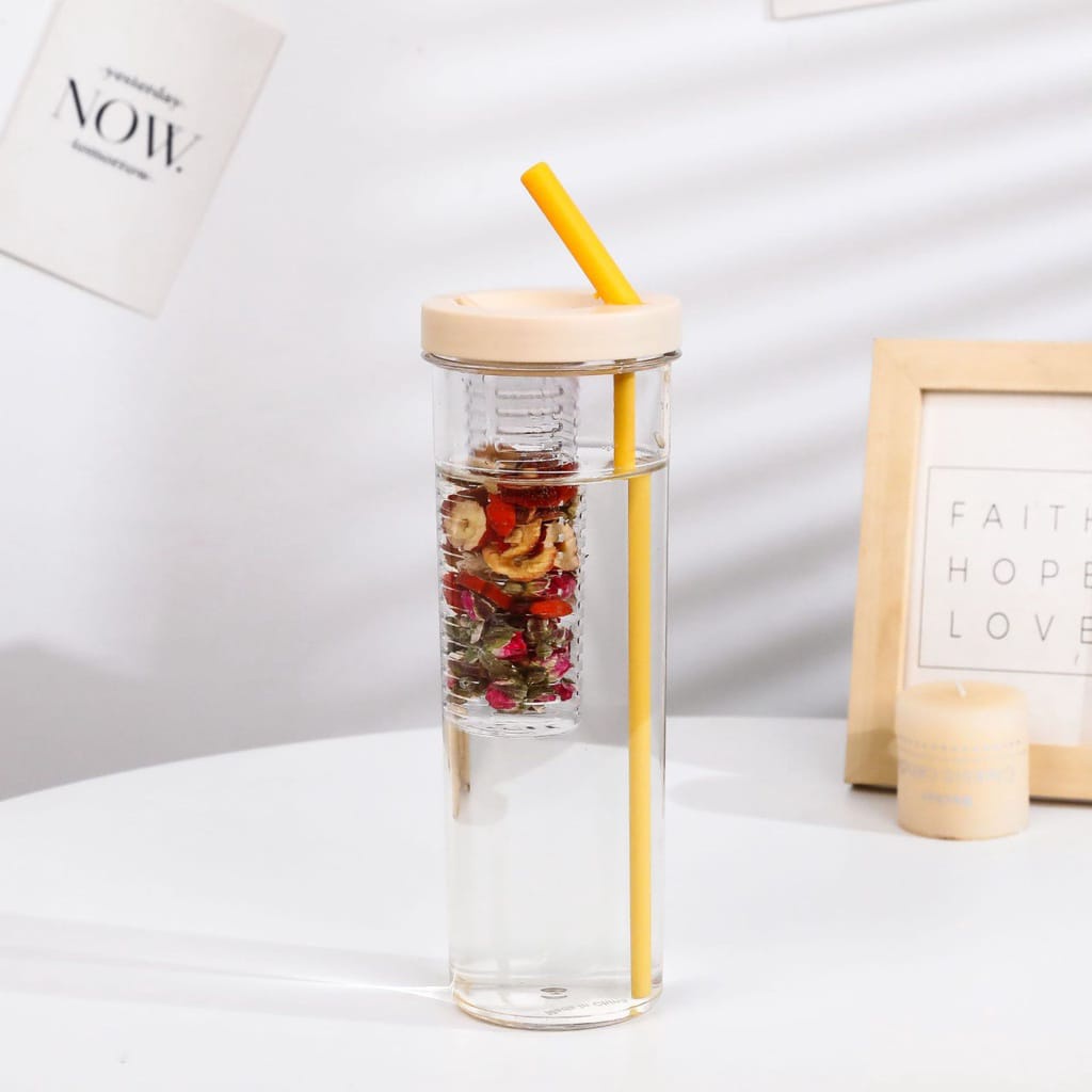 (JY) BOTOL MINUM TRANSPRAN/INFUSED WATER DENGAN SEDOTAN