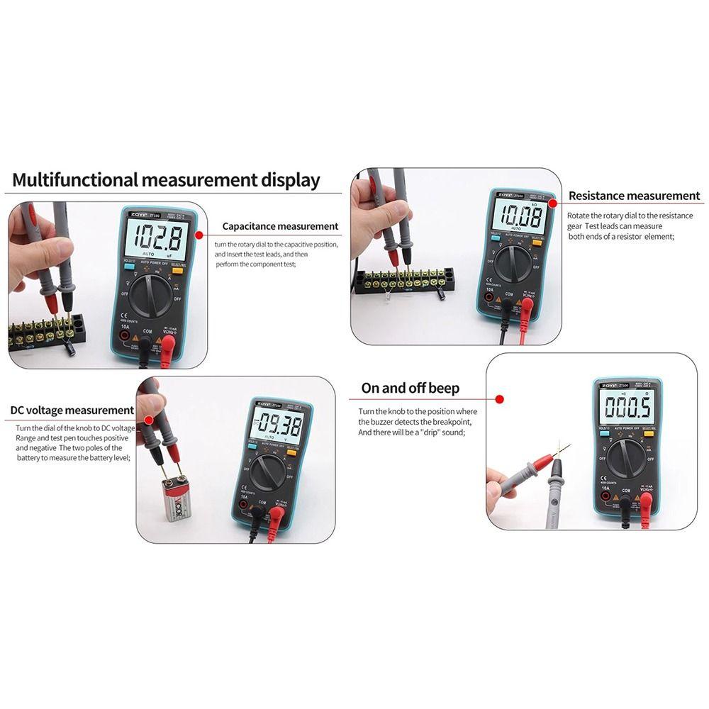 Solighter Multimeter Digital Presisi Tinggi Jarak Otomatis True RMS AC/DC Ammeter