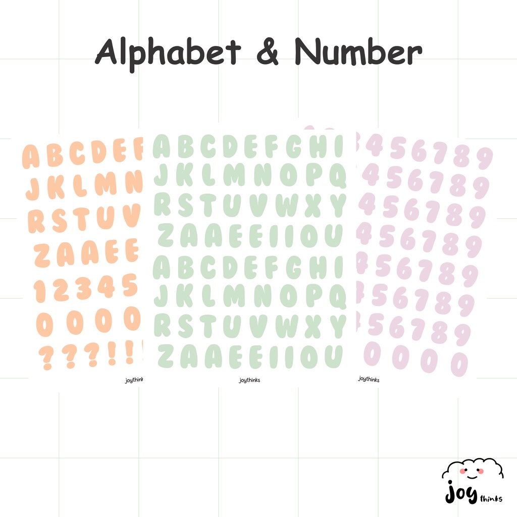 

[5] ALPHABET AND NUMBER STICKER - STIKER HURUF DAN ANGKA