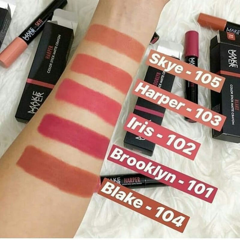 (GOSEND/COD) MAKE OVER COLOR STICK LIP MATTE LIP CRAYON