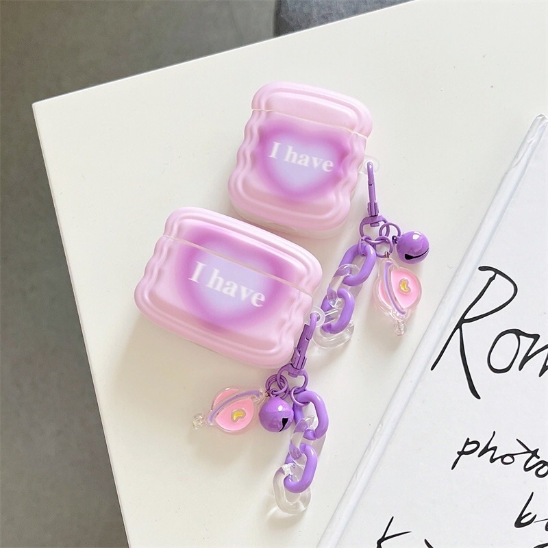 Premium case airpods love pink &amp; purpel airpods gen 1/2 airpods pro airpods 3