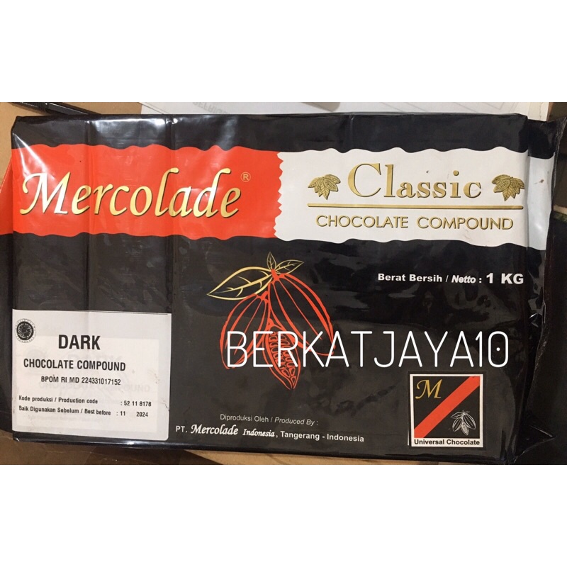 Mercolade Classic Dark 1 kg Chocolate Compound Coklat Batang DCC