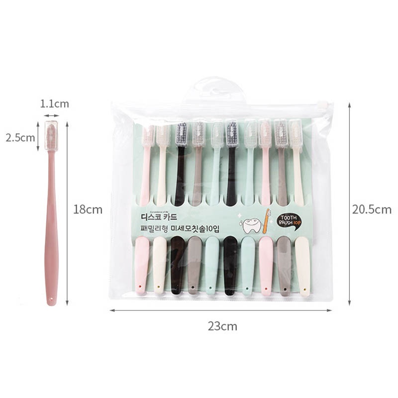 Holiven Sikat Gigi Dewasa Macaron Set 10pcs