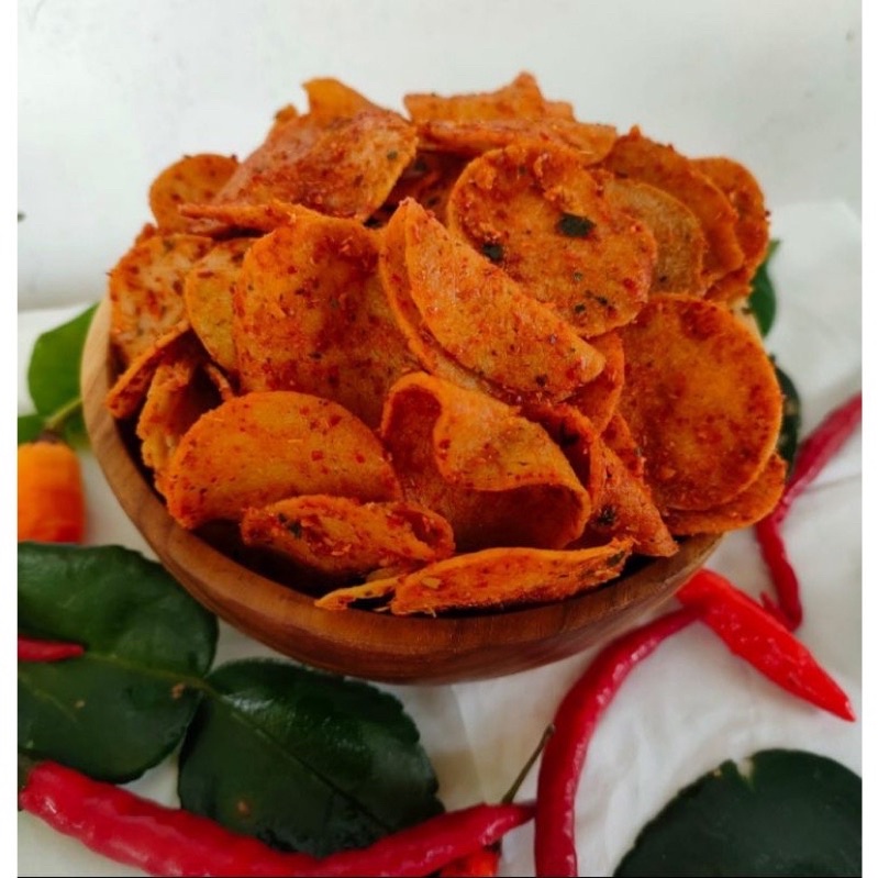 

Cimol kering pedas daun jeruk