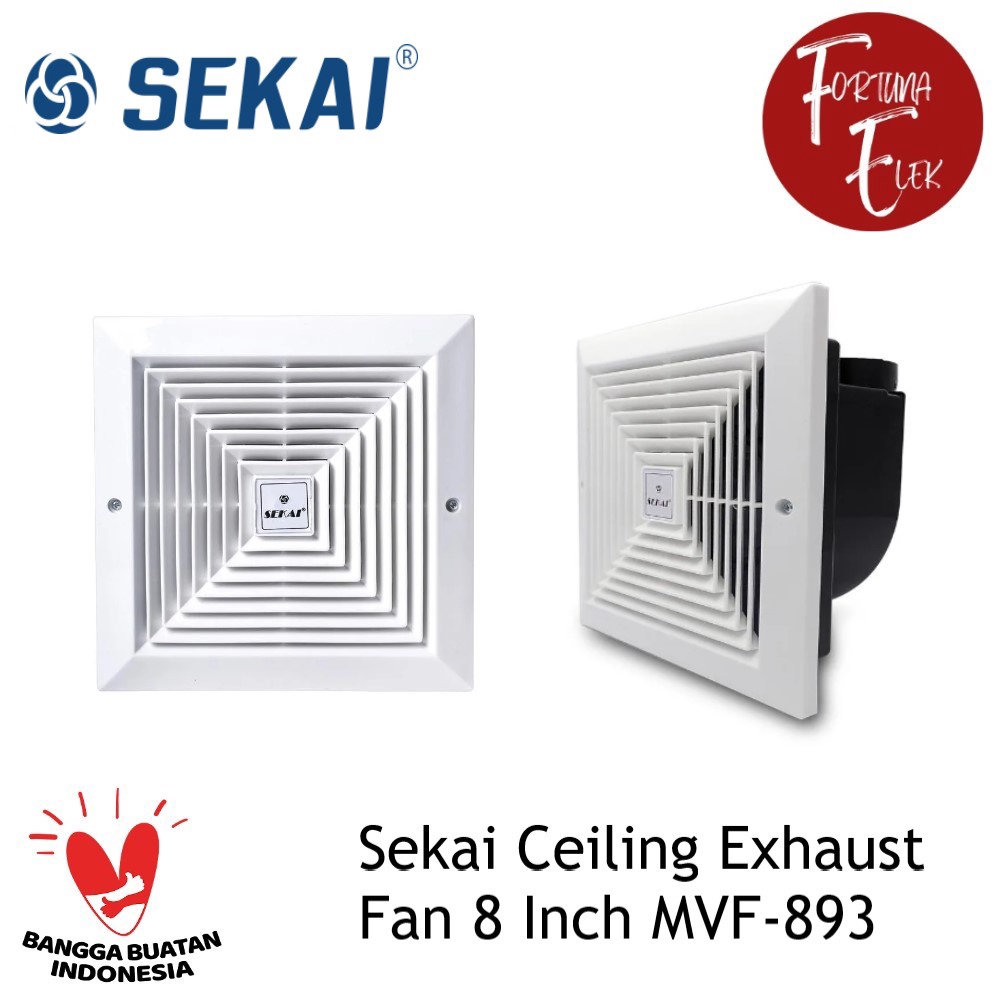 Sekai Ceiling Exhaust Fan MVF-893 8 Inch / 20 cm Hexos Plafon dengan Corong