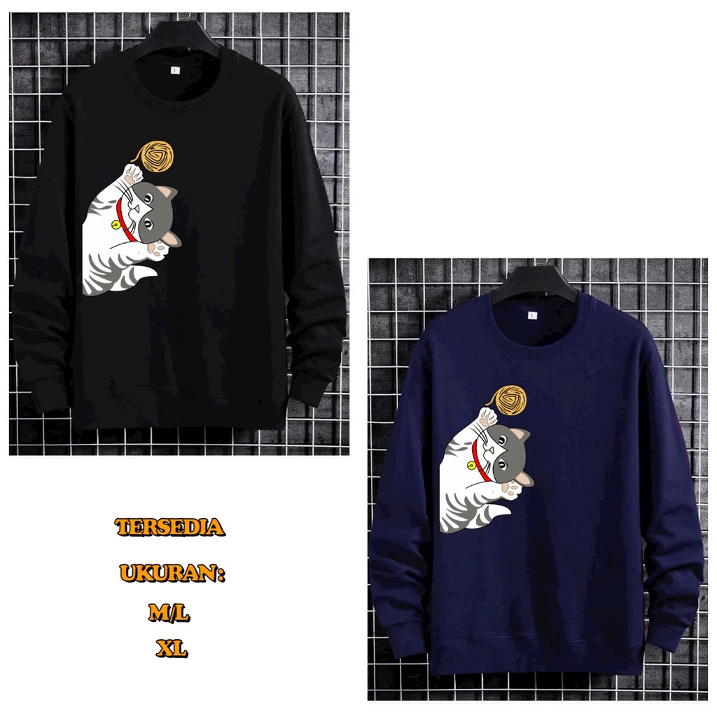 ALIPIO FASHION - BAJU SWEATER KUCING SAMPING / fashion pria / sweater pria / model terbaru / keren