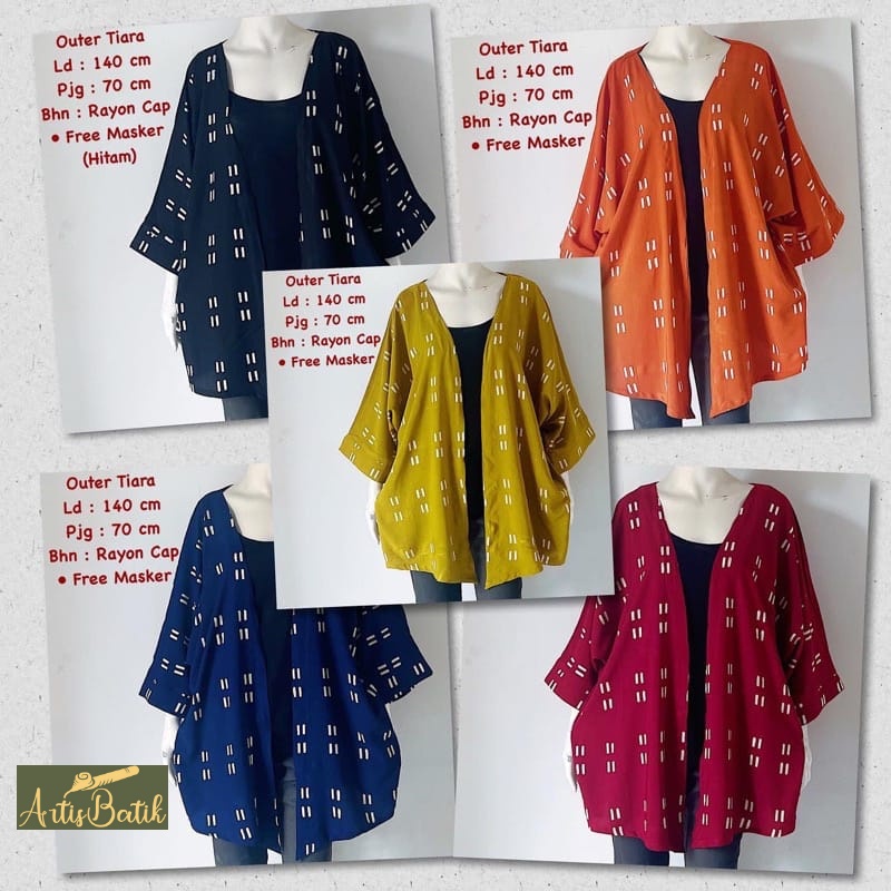 TIARA CARDIGAN OUTER BATIK OUTER BATIK  JUMBO LD 140 XXXXXXXL OUTER MOTIF ETNIK  BATIK HALUS TRADISI