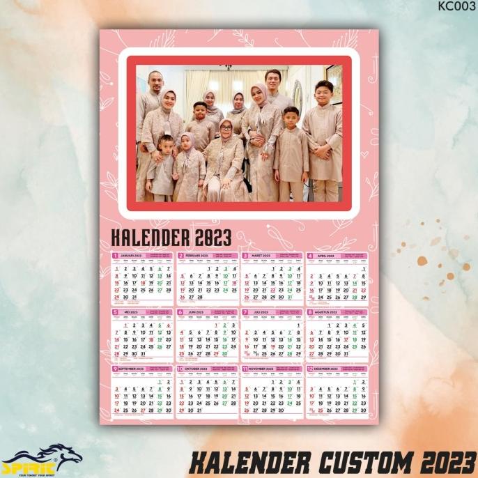 

cetak kalender dinding 2023 pakai foto sendiri Uk. A3 (1 lembar 12bln)