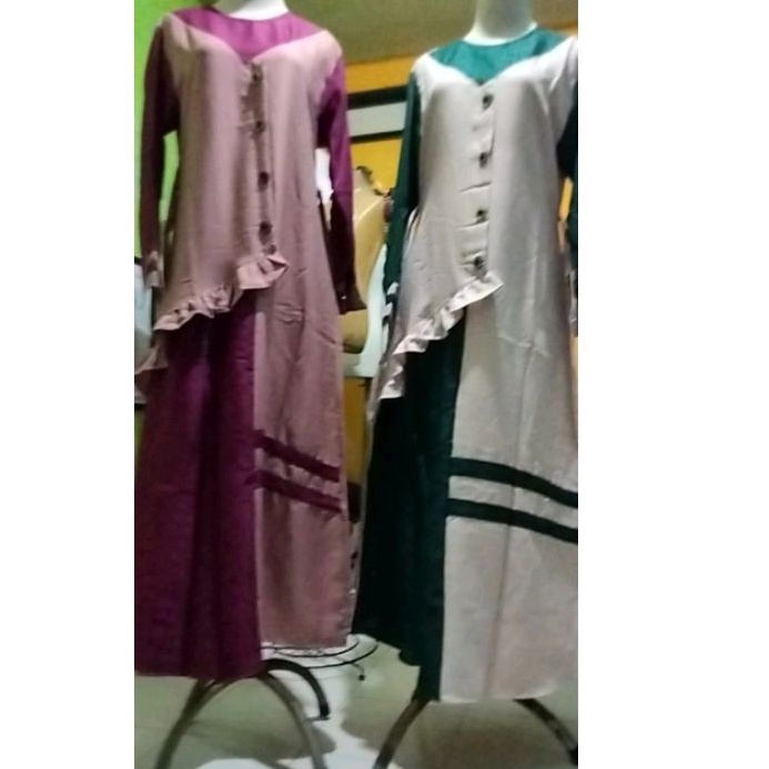HM Gamis dewasa rempel/gamis remaja list/gamis kombinasi