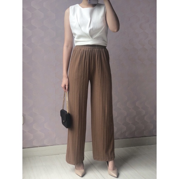 EMILY KNIT CULOTTE / Celana Panjang Kulot Knit Loose Highwaist