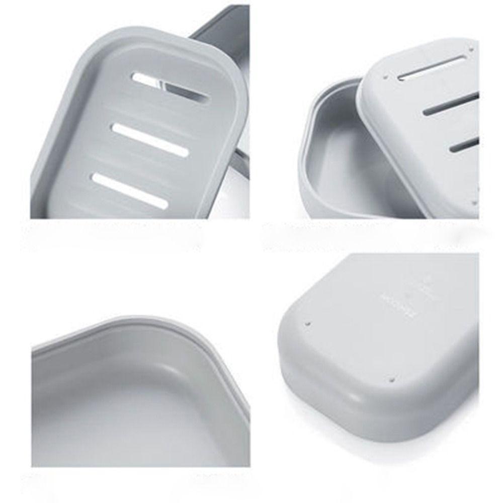 [Elegan] Sabun Piring Kreatif Warna Solid Dapur Untuk Rumah Shower Travel Hiking Tempat Penyimpanan Double Soap Case