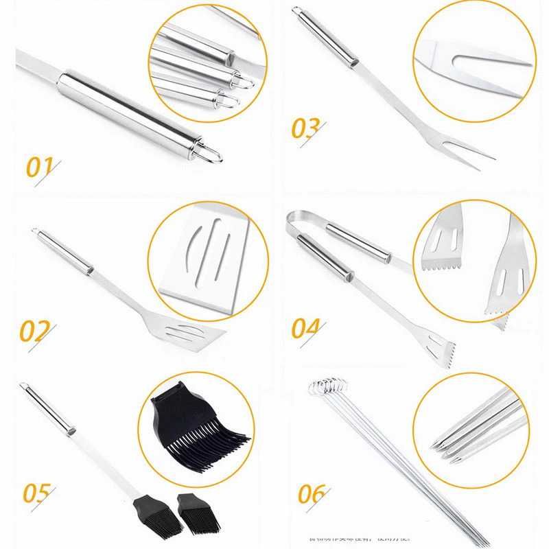 Produk GLANYOMI Alat Masak BBQ Barbecue Grilling Tools Utensil 20 PCS - KT398